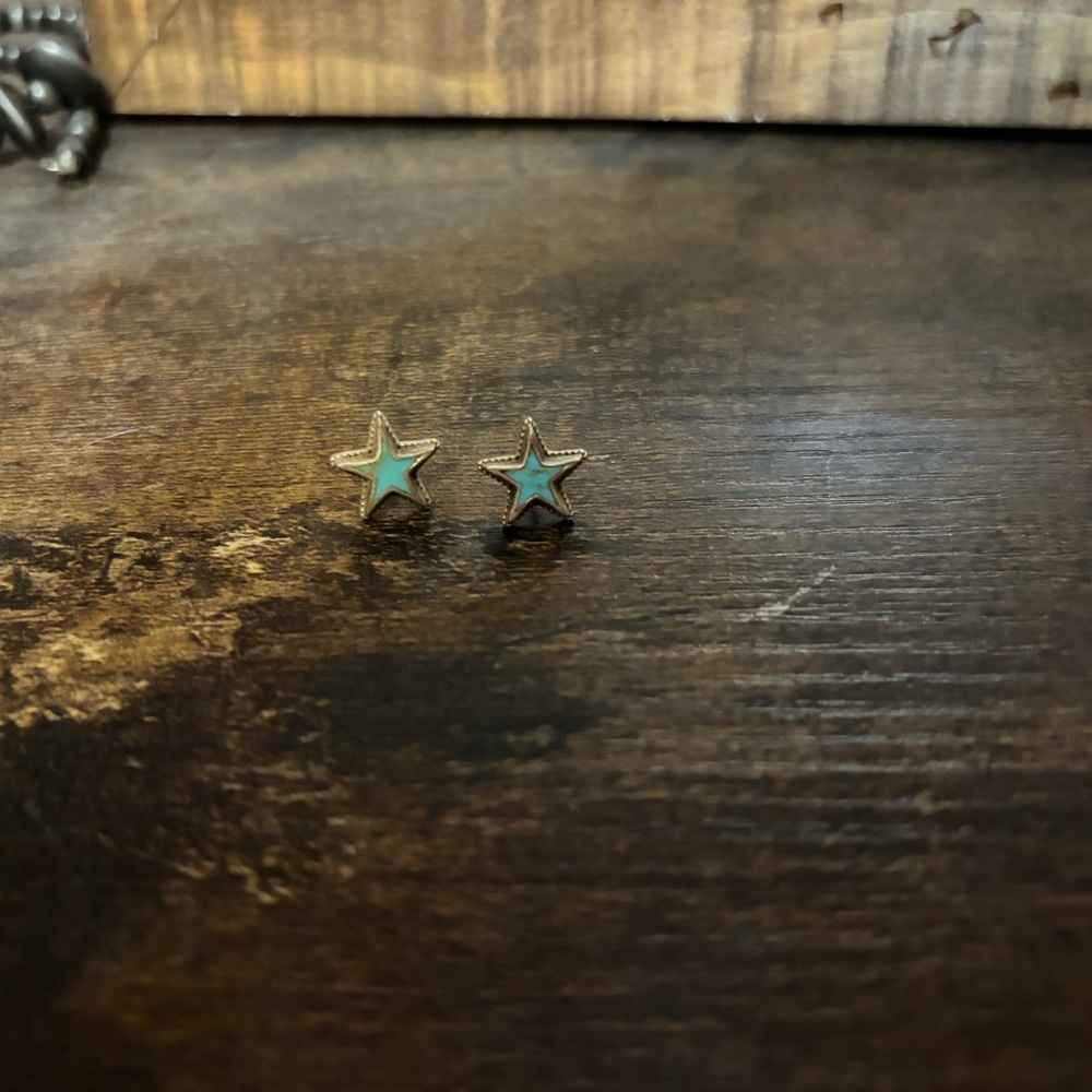 Turquoise star studs